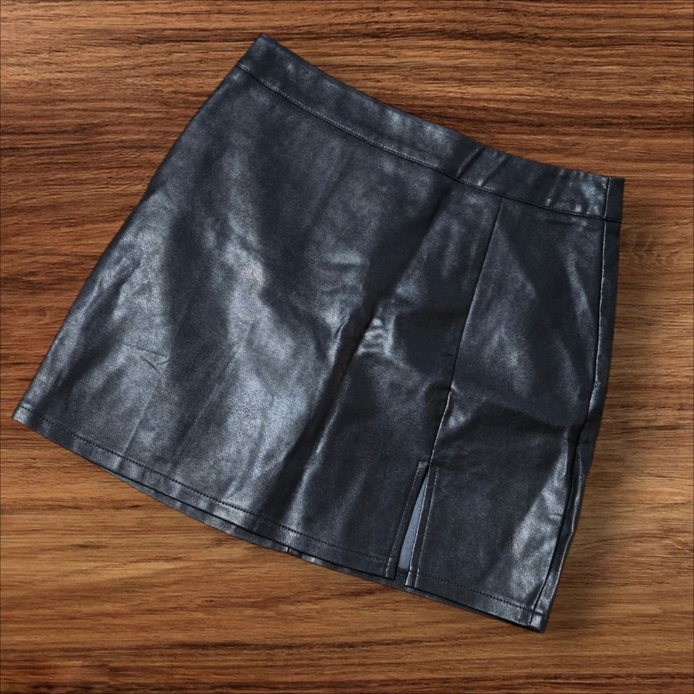 Ava & Esme Faux Leather Black Mini Skirt